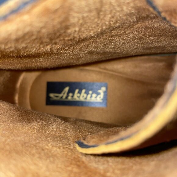 Arkbird Men’s Ankle Boots Size 10.5 D Brown Colorblock Leather Wingtip Business - Picture 2 of 12